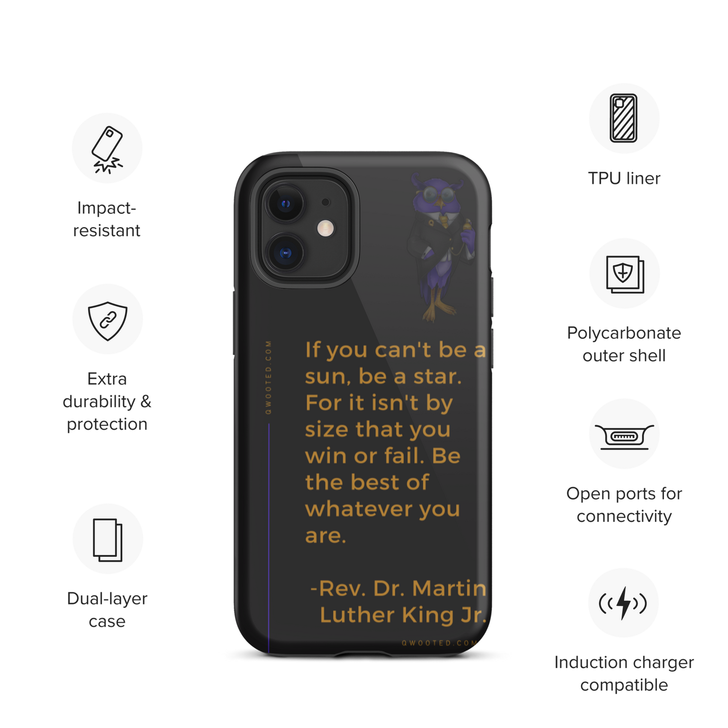 Qwooted x AITH - Tough iPhone case Black