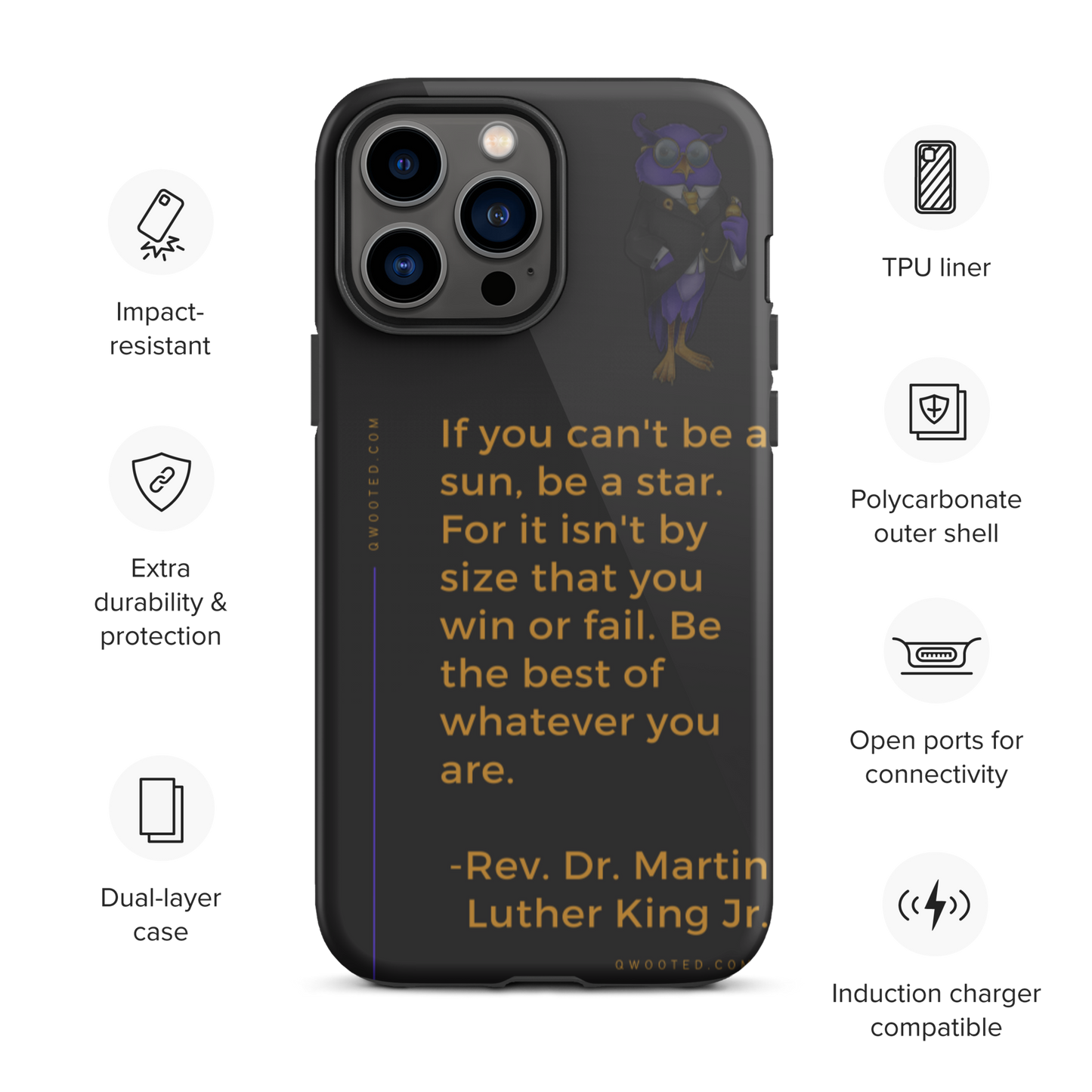 Qwooted x AITH - Tough iPhone case Black