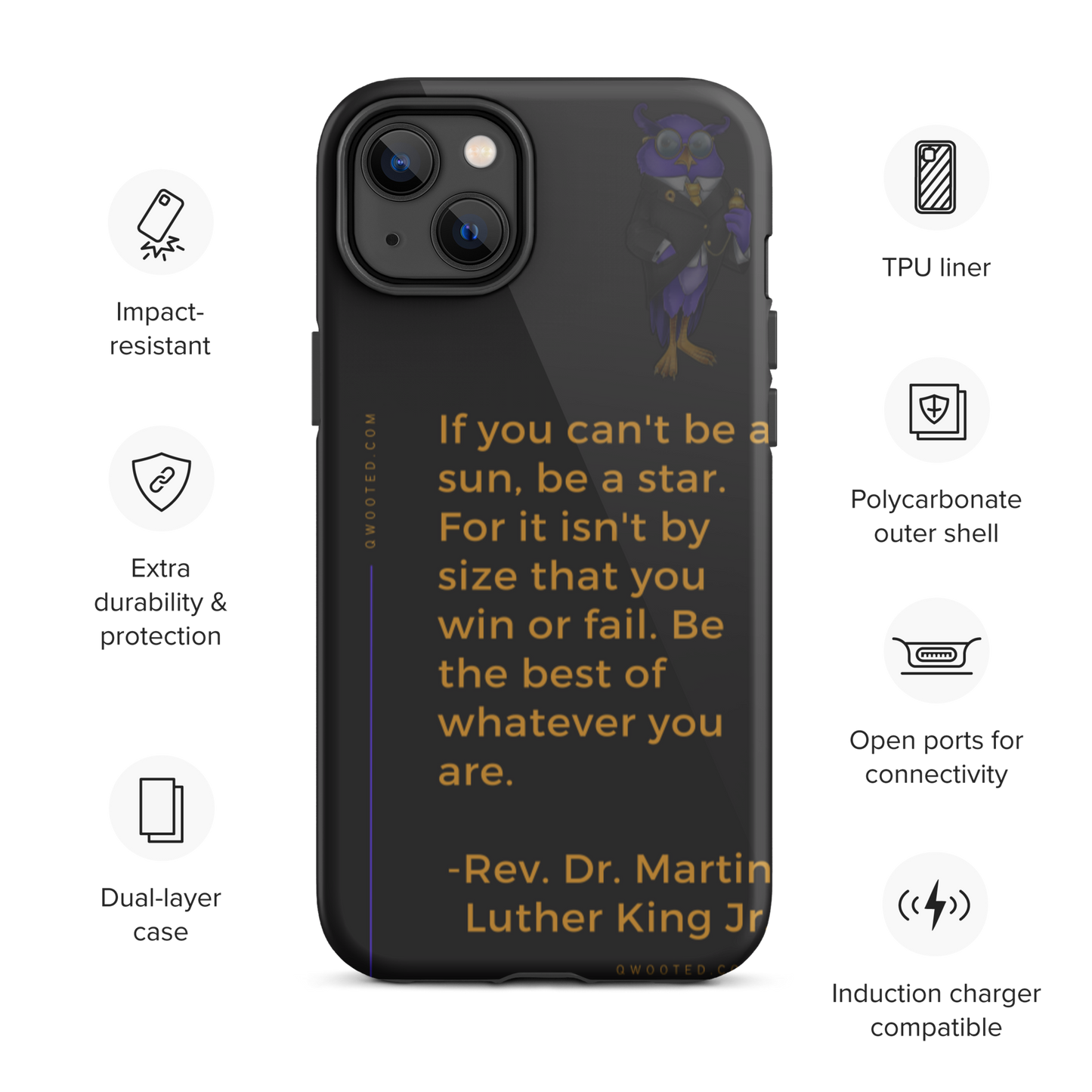 Qwooted x AITH - Tough iPhone case Black