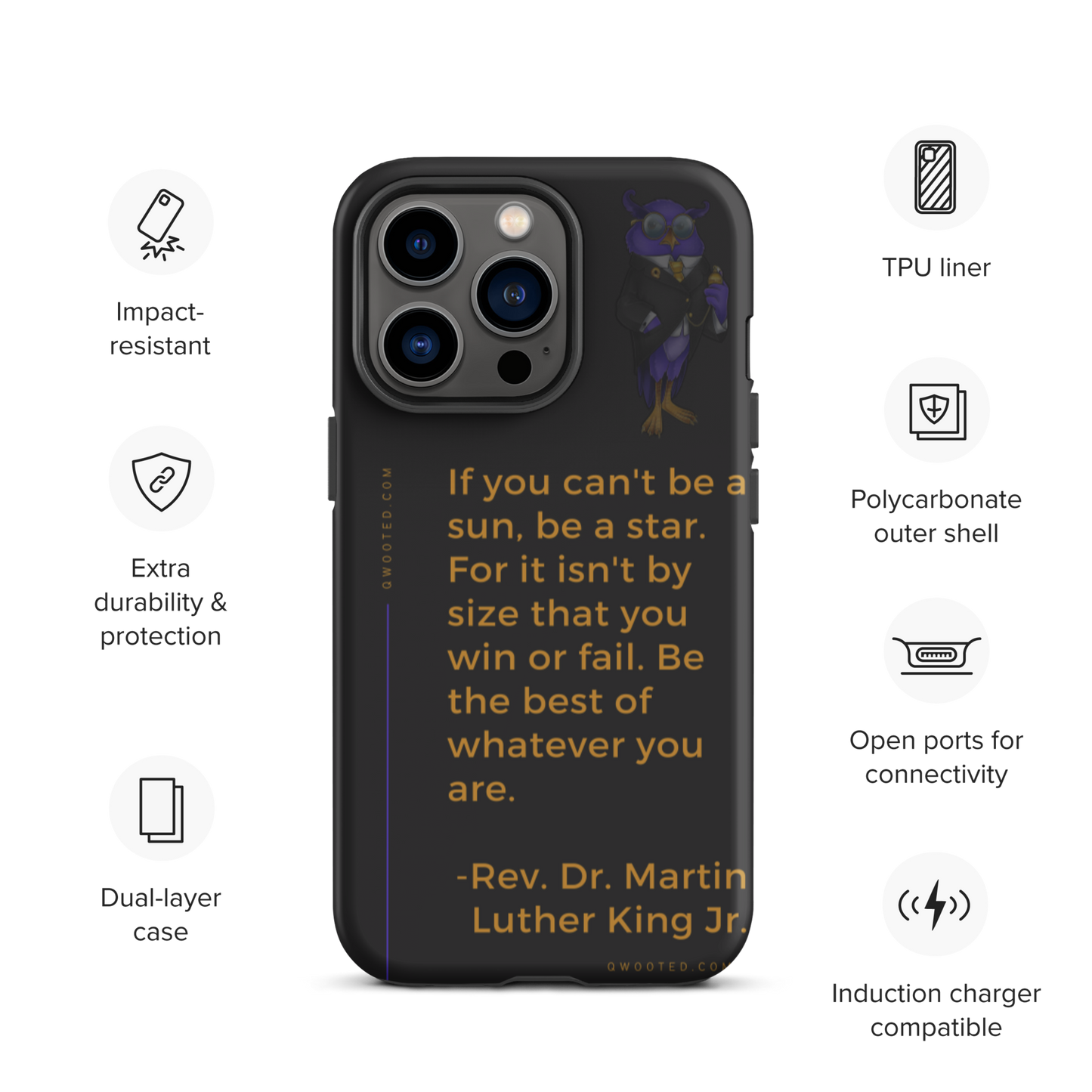 Qwooted x AITH - Tough iPhone case Black