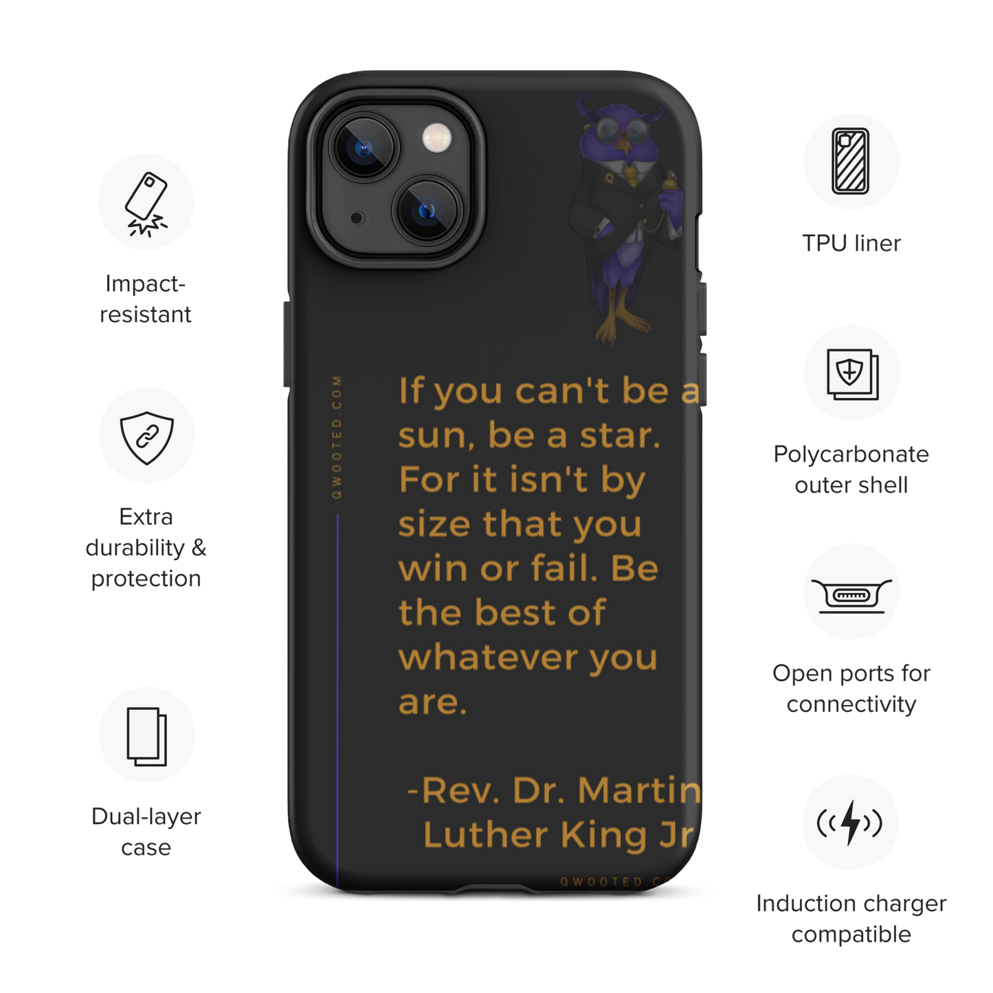 Qwooted x AITH - Tough iPhone case Black